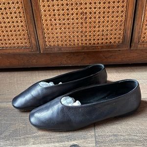 Aeyde black leather ballet flats